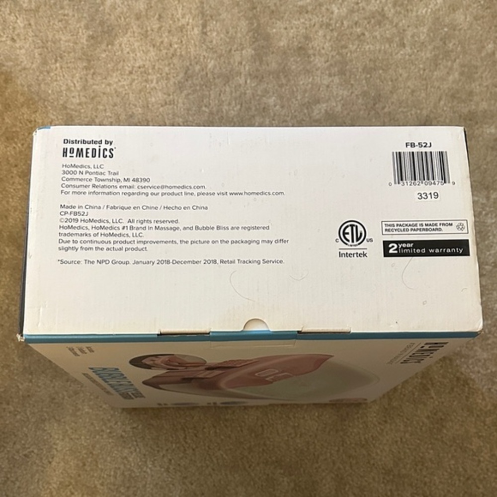 Homedics Bubble Bliss Deluxe Footbath in Pink and White - Picture 5 of 7